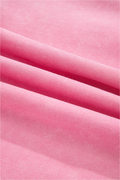 Bonbon Waffle Bowknot Patchwork Graphic Mineral Wash Plus Size Sweatshirt